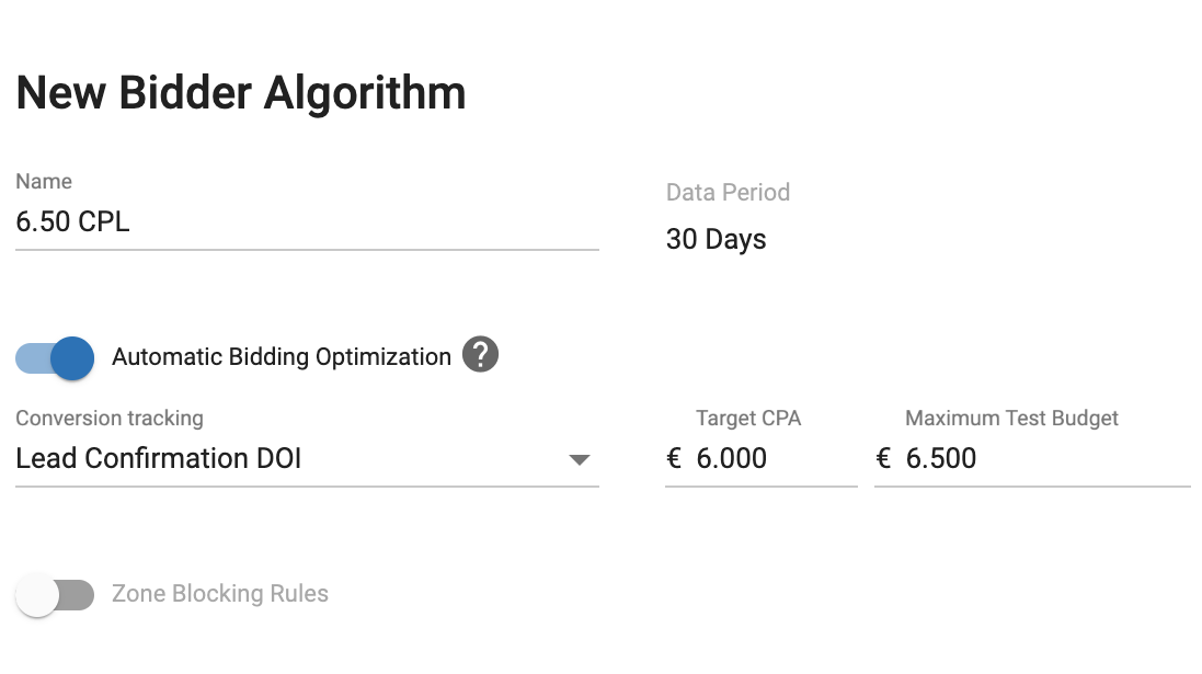 ExoClick Bidder algorithm