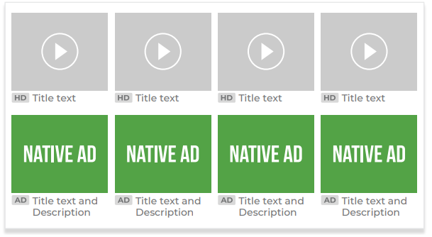 Native advertising for websites